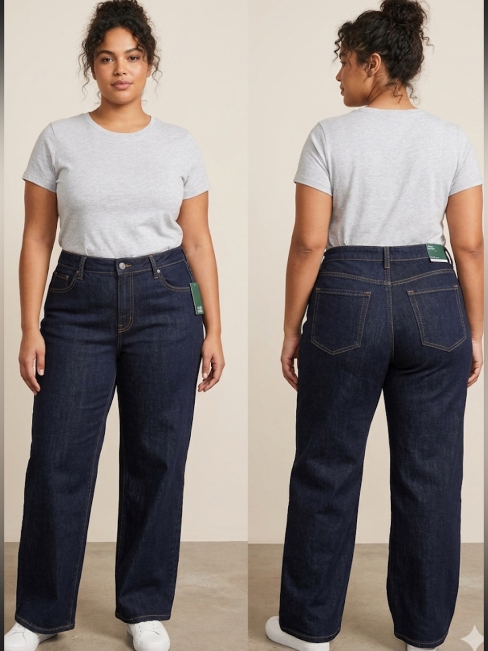 Women’s Dark Blue High-Rise Straight Jeans